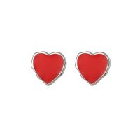 Sterling Silver Stud Earring, Argent sterling 925, coeur, Placage, pour femme & émail, plus de couleurs à choisir Vendu par PC