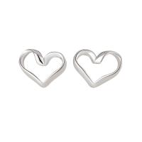 Sterling Silver Stud Earring, Argent sterling 925, coeur, Placage, pour femme & creux, plus de couleurs à choisir Vendu par PC