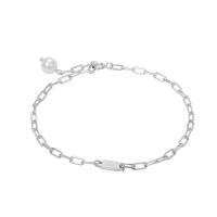 Sterling Silver Bracelets, 925 Sterling Silver, platinum plated, fashion jewelry & for woman, white, 200mm 