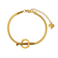Stainless Steel Charm Bracelet, 316L Stainless Steel, with 1.96inch extender chain, Donut, 18K gold plated, snake chain & for woman & hollow Approx 6.8 Inch 
