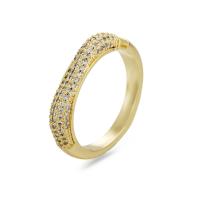 Cubic Zirconia Micro Pave Brass Finger Ring, 14K gold plated, adjustable & micro pave cubic zirconia & for woman & enamel US Ring 