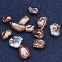 No Hole Cultured Freshwater Pearl Beads, DIY, purple pink, 15-18mm 