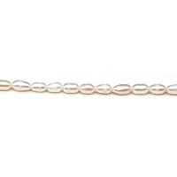 Rice Cultured Freshwater Pearl Beads, DIY, white, 3-3.5mm Approx 9.37 Inch, Approx 