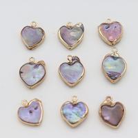 Freshwater Pearl Pendants, with Zinc Alloy, Heart, DIY purple pink 