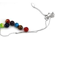 Gemstone Necklaces, 304 Stainless Steel Chain, with Natural Stone, polished, for woman, multi-colored Approx 19.68 Inch 