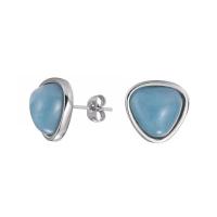 Gemstone Stud Earring, 304 Stainless Steel, with Natural Stone, Vacuum Ion Plating & for woman 