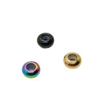 304 Edelstahl Stopper-Perlen, mit Silikon, Rondell, Vakuum-Ionen-Beschichtung, DIY, keine, 8x4mm, verkauft von PC