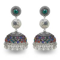 Zinc Alloy Rhinestone Drop Earring, antique silver color plated, vintage & fashion jewelry & for woman & with rhinestone 