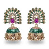 Zinc Alloy Rhinestone Drop Earring, vintage & fashion jewelry & for woman & enamel & with rhinestone 