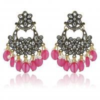 Zinc Alloy Rhinestone Drop Earring, with Plastic Pearl, plated, vintage & fashion jewelry & for woman & with rhinestone 