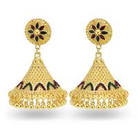 Zinc Alloy Rhinestone Drop Earring, vintage & fashion jewelry & for woman & with rhinestone, golden 