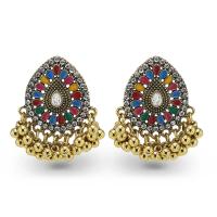 Zinc Alloy Rhinestone Drop Earring, vintage & fashion jewelry & for woman & with rhinestone 40mm 