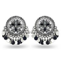 Zinc Alloy Rhinestone Drop Earring, plated, vintage & fashion jewelry & for woman & with rhinestone 45mm 