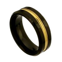 Bague en acier inoxydable, Acier inoxydable 316, Rond, Placage sous vide, bijoux de mode & unisexe, deux couleurs différentes, 8mm Vendu par PC