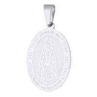 Stainless Steel Saint Pendant, 316 Stainless Steel, polished, fashion jewelry & DIY & Unisex, original color Approx 4mm 