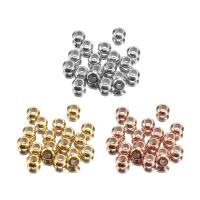 304 Edelstahl Stopper-Perlen, mit Silikon, flache Runde, Vakuum-Ionen-Beschichtung, DIY, keine, 8x4mm, ca. 100PCs/Tasche, verkauft von Tasche