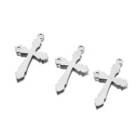 Stainless Steel Cross Pendants, 304 Stainless Steel, Vacuum Ion Plating, DIY & double-hole Approx 