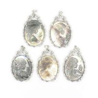 Carved Shell Pendants, Unisex, grey 