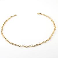 Stainless Steel Chain Necklace, 304 Stainless Steel, 18K gold plated, fashion jewelry & for woman, golden Approx 17.72 Inch, Approx 8.27 Inch 