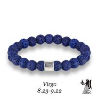 Lava Bead Bracelet, with Zinc Alloy, 12 Signs of the Zodiac, silver color plated, fashion jewelry & Unisex dark blue cm 