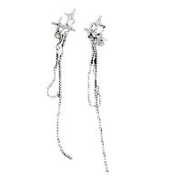 Fashion Fringe Earrings, Zinc Alloy, Cross, silver color plated, fashion jewelry & for woman, silver color, 120mm 