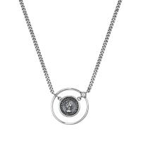 Sterling Silver Jewelry Necklace, 925 Sterling Silver, platinum plated, fashion jewelry & for woman & hollow, white, 21mm Approx 17.7 Inch 