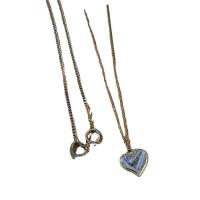 Stainless Steel Jewelry Necklace, 316L Stainless Steel, Heart, Vacuum Ion Plating, Double Layer & for woman Approx 14.5 Inch, Approx  23.6 Inch 