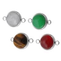 Gemstone Connector, 304 Stainless Steel, with Gemstone, DIY original color Approx 2.5mm 