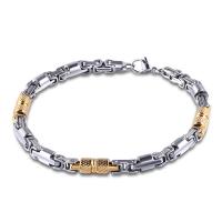 Stainless Steel Chain Bracelets, 304 Stainless Steel, gold color plated, Unisex Approx 9.45 Inch 