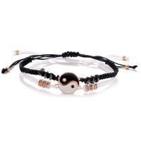 Couple Bracelet, Zinc Alloy, with Polyester Cord, plated, Adjustable & braided bracelet & Unisex & enamel Approx 6.29 Inch 