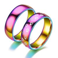 Stainless Steel Finger Ring, 316L Stainless Steel, Vacuum Ion Plating, fashion jewelry & Unisex 6mm 