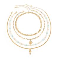 Fashion Multi Layer Necklace, Zinc Alloy, with Plastic Pearl, with 2.7inch extender chain, plated, 4 pieces & fashion jewelry & for woman Approx 17.7 Inch, Approx 13.8 Inch 