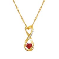 Zinc Alloy Cubic Zirconia Necklace, with 5.5cm extender chain, gold color plated, fashion jewelry & micro pave cubic zirconia & for woman, two different colored cm 