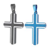 Stainless Steel Cross Pendants, 316 Stainless Steel, Vacuum Plating, fashion jewelry & DIY & Unisex 