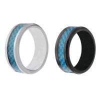 Bague en acier inoxydable, Acier inoxydable 316, avec Autocollant époxyde, Placage sous vide, bijoux de mode & DIY & unisexe, plus de couleurs à choisir, 8mm Vendu par PC