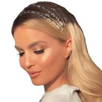 Hair Bands, Zinc Alloy, with Cubic Zirconia, plated, fashion jewelry & multilayer & for woman & with rhinestone 