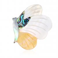 Muschel Brosche, Schmetterling, für Frau, gemischte Farben, 33x39mm, verkauft von PC