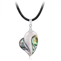 Ожерелье, Ракушка, с кожаный шнур, с 5cm наполнитель цепи, Сердце, Женский, разноцветный длина:Приблизительно 45 см, продается PC