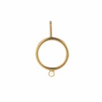 Латунный компонент для сережек, Латунь, Кольцевая форма, плакированный настоящим золотом, DIY & отверстие, 10mm, Приблизительно 20ПК/сумка, продается сумка