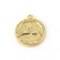 Brass Pendant Rhinestone Setting, Flat Round, real gold plated, DIY, 10mm, Approx 