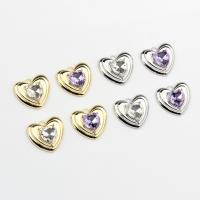 Cubic Zirconia (CZ) Zinc Alloy Pendants, with Cubic Zirconia, Heart, plated, Unisex & faceted Approx 