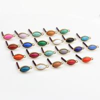 Resin Earring Drop Component, with Zinc Alloy, Horse Eye, gold color plated, DIY Approx 