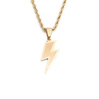 Titanium Steel Jewelry Necklace, with 304 Stainless Steel, Lightning Symbol, gold color plated, Unisex, golden .62 Inch 