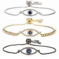 Evil Eye Jewelry Bracelet, Brass, with Polyester Cord & Shell, plated, Unisex & micro pave cubic zirconia 25mm cm 
