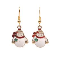 Christmas Earrings, Zinc Alloy, gold color plated, Christmas jewelry & for woman & enamel 