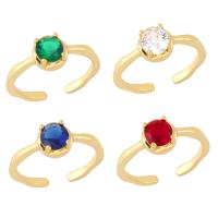 Zirkonia Messing Finger Ring, Hohe Qualität Gold Farbe Überzeug, Micro pave Zirkonia & für Frau, keine, 8mm, verkauft von PC