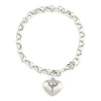 Stainless Steel Charm Bracelet, 304 Stainless Steel, Heart, fashion jewelry & for woman, original color, 6mm,17*15mm Approx 7.09 Inch 