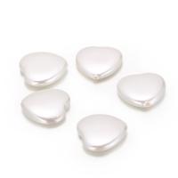 Plating Plastic Beads, Plastic Pearl, Heart, DIY, white, 16mm 
