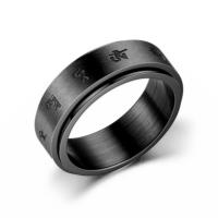 Titanium Steel Finger Ring, Vacuum Ion Plating & for man, black 