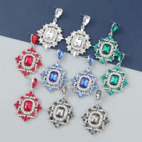 Zinc Alloy Rhinestone Drop Earring, silver color plated, fashion jewelry & for woman & with rhinestone 